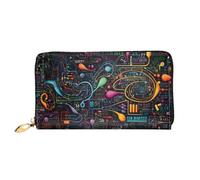 MMSJSBVY Portafoglio da donna in pelle con cerniera, pochette lunga, Matematica e Fisica, Taglia unica