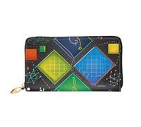 MMSJSBVY Portafoglio da donna in pelle con cerniera, pochette lunga, Quiz di matematica, Taglia unica