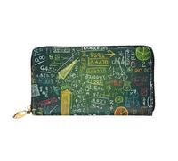 MMSJSBVY Portafoglio da donna in pelle con chiusura lampo, pochette lunga, Domanda matematica, Taglia unica