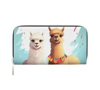 MMSJSBVY Portafoglio lungo con candela da donna, in pelle, con cerniera, grande capacità, con scomparti per carte di credito, Alpaca blade, taglia unica