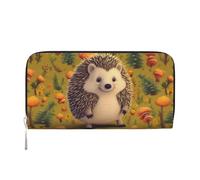 MMSJSBVY Portafoglio lungo con candela da donna, in pelle, con cerniera, grande capacità, con scomparti per carte di credito, Riccio, taglia unica