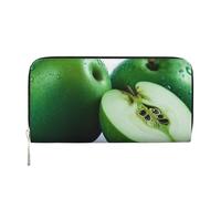 MMSJSBVY Portafoglio lungo con fiore colorato per le donne portafoglio con cerniera in pelle grande capacità portafoglio con scomparti per carte di credito, Frutta Ciano, taglia unica