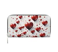 MMSJSBVY Portafoglio lungo con pittura a olio drago cinese per donna portafoglio con cerniera in pelle grande capacità portafoglio frizione con scomparti per carte di credito, Amore romantico, One