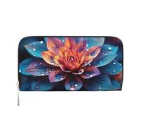 MMSJSBVY Portafoglio lungo da donna con coccarda coniglietto in pelle con cerniera, grande capacità, con scomparti per carte di credito, Bellissimo fiore di colore, One Size