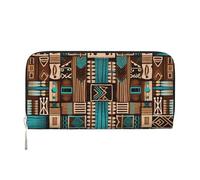 MMSJSBVY Portafoglio lungo da donna in pelle con cerniera, con scimmia, nera, grande capacità, con scomparti per carte di credito, Arte popolare messicana Boho1, taglia unica