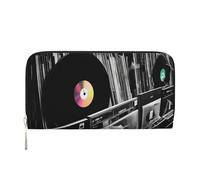 MMSJSBVY Portafoglio lungo per torneo di mountain bike, da donna, in pelle, con cerniera, grande capacità, con scomparti per carte di credito, Dischi in vinile, One Size