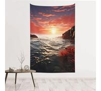 MMSJSBVY Red Beach Reef Arazzo decorativo 152,4 x 101,6 cm, decorazione da parete, adatto come sfondo per la testa del letto, telo da spiaggia o tovaglia