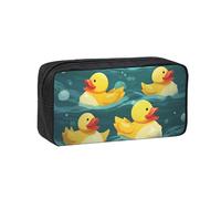 MMSJSBVY Red Beach Reef, astuccio grande capacità, in tessuto Oxford, organizer per cancelleria con cerniera liscia, per scuola, ufficio, viaggi, Anatre di gomma, taglia unica, Beauty Case