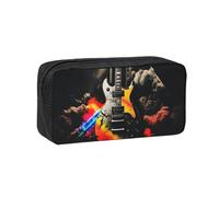 MMSJSBVY Red Beach Reef, astuccio grande capacità, in tessuto Oxford, organizer per cancelleria con cerniera liscia, per scuola, ufficio, viaggi, Musica Rock, taglia unica, Beauty Case