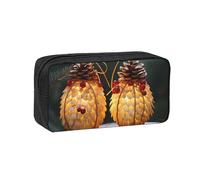 MMSJSBVY Red Beach Reef, astuccio grande capacità, in tessuto Oxford, organizer per cancelleria con cerniera liscia, per scuola, ufficio, viaggi, Decorazione natalizia con luci, taglia unica, Beauty