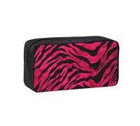 MMSJSBVY Red Beach Reef, astuccio grande capacità, in tessuto Oxford, organizer per cancelleria con cerniera liscia, per scuola, ufficio, viaggi, Zebra Tiger Leopard Rosa, taglia unica, Beauty Case