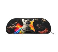 MMSJSBVY Rod Car - Astuccio in pelle per matite, organizer semicircolare con cerniera per penne, cosmetici e viaggi, Musica Rock, Taglia unica, Zaino per la scuola