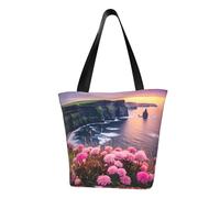 MMSJSBVY Rubber Ducks - Borsa per la spesa da donna, grande capacità, adatta per shopping, viaggi in spiaggia e fitness, Irlanda Outdoors Contea di Chiara le scogliere, Taglia unica