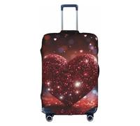 MMSJSBVY Spaniel On The Sofa - Copertura elastica per bagagli, resistente alla polvere e ai graffi, per bagagli da 45,7 a 81,7 cm, Cuore Glitter Rosso, L
