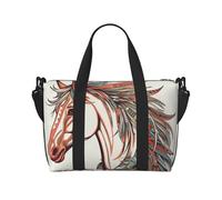MMSJSBVY Sunset Palm Travel Tote Bag Unisex, borsa da palestra resistente all'acqua, borsa da viaggio con tracolla regolabile di grande capacità, Cupido Freccia Love Horse, Taglia unica