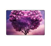 MMSJSBVY Tappetino in flanella a forma di cuore con albero di acero, 152 x 99 cm, morbido, antiscivolo, assorbente, in memory foam, adatto per soggiorni/camere da letto/ufficio, tappetino lavabile
