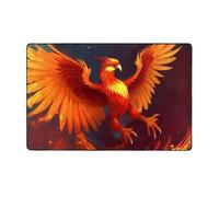 MMSJSBVY Tappetino in flanella arancione rosso Phoenix, 152 x 99 cm, morbido, antiscivolo, assorbente, in memory foam, adatto per salotti, camere da letto, uffici, lavabile