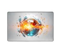 MMSJSBVY Tappetino in flanella con fiamme e gocce d'acqua, 152 x 99 cm, morbido, antiscivolo, assorbente, in memory foam, adatto per soggiorni/camere da letto/ufficio, tappetino lavabile