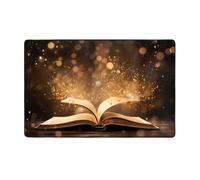 MMSJSBVY Tappetino in flanella con scritta "Book Under The Light", 152 x 99 cm, morbido, antiscivolo, assorbente, in memory foam, adatto per salotti, camere da letto, uffici, lavabile