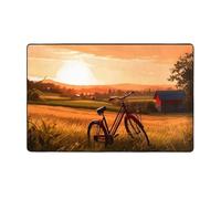 MMSJSBVY Tappetino in flanella con vista rurale, 152 x 99 cm, morbido, antiscivolo, assorbente, in memory foam, adatto per soggiorni/camere da letto/ufficio, tappetino lavabile