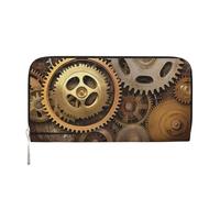 MMSJSBVY Tropical Island, portafoglio lungo da donna, in pelle, con cerniera, grande capacità, con scomparti per carte di credito, Gli ingranaggi a tema orologi, taglia unica