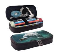 MMSJSBVY Underwater World - Astuccio con delfini e corallo, grande capacità, resistente, organizer per cancelleria, forniture scolastiche e ufficio, Delfino carino., Taglia unica, Beauty Case