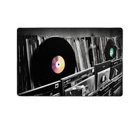 MMSJSBVY Vinyl Records - Tappetino in flanella per pavimenti, 152 x 99 cm, morbido, antiscivolo, assorbente, adatto per salotti, camere da letto, uffici, lavabile