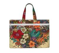 MMSJSBVY Wandering In The Winter Light Elegante borsa portadocumenti in tela, borsa grande capacità con doppia cerniera tasche per pendolarismo e studio, Cuore Vintage Fiore Amore, Taglia unica