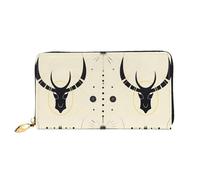 MMSJSBVY Zebra Tiger Leopard Pink Portafoglio da donna in pelle con zip, pochette lunga, Caccia Frecce Triangoli Cervo, Taglia unica