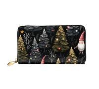 MMSJSBVY Zebra Tiger Leopard Pink Portafoglio da donna in pelle con zip, pochette lunga, Decorazione natalizia con luci., Taglia unica