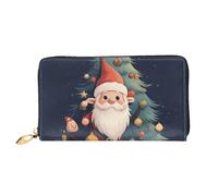 MMSJSBVY Zebra Tiger Leopard Pink Portafoglio da donna in pelle con zip, pochette lunga, Gnomi invernali di Natale, Taglia unica