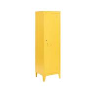 MMT Furniture Designs Ltd Armadietto in metallo, disponibile in arancione, giallo, blu, bianco, grigio, con serratura, per le pulizie, sottile, con un'anta, per riporre scarpe industriali (giallo, RAL
