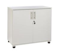 MMT Furniture Designs Ltd Ufficio Bianco Armadio Armadio scrivania 2 Ante libreria con Serratura Altezza 73 cm Estensione scrivania Altezza