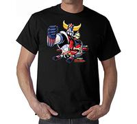 MMUNNA Men's Goldrake UFO Robot T Shirt Uomo Bimbo Cartoon Anni 80 Anime Black S
