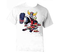 MMUNNA Men's Goldrake UFO Robot T Shirt Uomo Bimbo Cartoon Anni 80 Anime White M