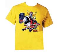 MMUNNA Men's Goldrake UFO Robot T Shirt Uomo Bimbo Cartoon Anni 80 Anime Yellow L