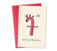 mmuue Biglietto di ringraziamento divertente per dottore, infermiera, regalo di ringraziamento umoristico per donne e uomini, biglietto di ringraziamento carino aorta, biglietto di ringraziamento
