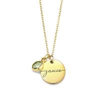 MMXX Collana con Nome e Pietra Portafortuna Collana con Nome Personalizzato per Donna Regali Personalizzati con 1-6 Pietre Portafortuna per la Festa Della Mamma/Anniversario (Oro Colore)