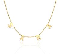 MMXX Collana con Nome Personalizzato Collane Iniziali Collana con Lettera Collana Girocollo da Donna Collana in Oro Argento Delicata per Donne Fidanzata Moglie Mamma Regali (B2: Doppio Foro - Oro)