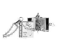 MMXX Collana per Mia Figlia Ciondolo in Acciaio Inossidabile Apribile con 6 Pagine di Testo Personalizzato Regali per la Figlia Dalla Mamma Collana a Forma di Libro per Nipote Moglie -A1