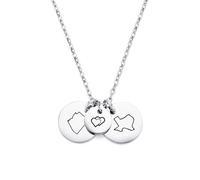 MMXX Collana Personalizzata per Amicizia a Lunga Distanza Collana Personalizzata Stato/Paese per Donne Mamma Figlia Relazione di Coppia Regali per Trasloco Laurea Festa della Mamma - A2