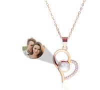 MMXX Collana Proiezione di Immagini Personalizzata Immagine All'interno Collane Personalizzate Donne Regali D'amore Commemorativi con Foto Personalizzate per Mamma Moglie Fidanzata Figlia Amiche - F3