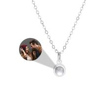 MMXX Collana Proiezione di Immagini Personalizzata Immagine All'interno Collane Personalizzate Donne Regali D'amore Commemorativi con Foto Personalizzate per Mamma Moglie Fidanzata Figlia Amiche - B1