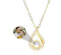 MMXX Collana Proiezione di Immagini Personalizzata Immagine All'interno Collane Personalizzate Donne Regali D'amore Commemorativi con Foto Personalizzate per Mamma Moglie Fidanzata Figlia Amiche - C2
