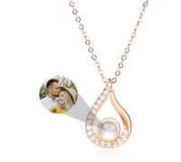 MMXX Collana Proiezione di Immagini Personalizzata Immagine All'interno Collane Personalizzate Donne Regali D'amore Commemorativi con Foto Personalizzate per Mamma Moglie Fidanzata Figlia Amiche - C3