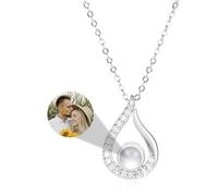MMXX Collana Proiezione di Immagini Personalizzata Immagine All'interno Collane Personalizzate Donne Regali D'amore Commemorativi con Foto Personalizzate per Mamma Moglie Fidanzata Figlia Amiche - C1