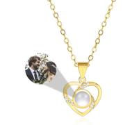 MMXX Collana Proiezione di Immagini Personalizzata Immagine All'interno Collane Personalizzate Donne Regali D'amore Commemorativi con Foto Personalizzate per Mamma Moglie Fidanzata Figlia Amiche - D2