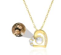 MMXX Collana Proiezione di Immagini Personalizzata Immagine All'interno Collane Personalizzate Donne Regali D'amore Commemorativi con Foto Personalizzate per Mamma Moglie Fidanzata Figlia Amiche - A2