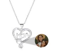 MMXX Collana Proiezione di Immagini Personalizzata Immagine All'interno Collane Personalizzate Donne Regali D'amore Commemorativi con Foto Personalizzate per Mamma Moglie Fidanzata Figlia Amiche - G1