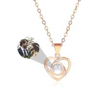 MMXX Collana Proiezione di Immagini Personalizzata Immagine All'interno Collane Personalizzate Donne Regali D'amore Commemorativi con Foto Personalizzate per Mamma Moglie Fidanzata Figlia Amiche - D3